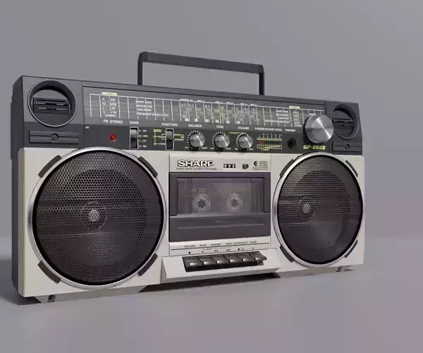 Retro Boom Box Ghetto Blaster 3D model