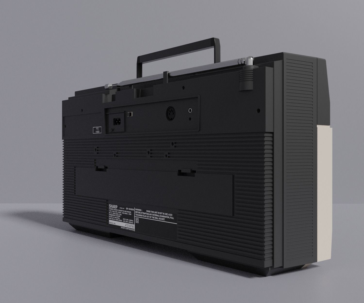 Retro Boom Box Ghetto Blaster 3D model_3