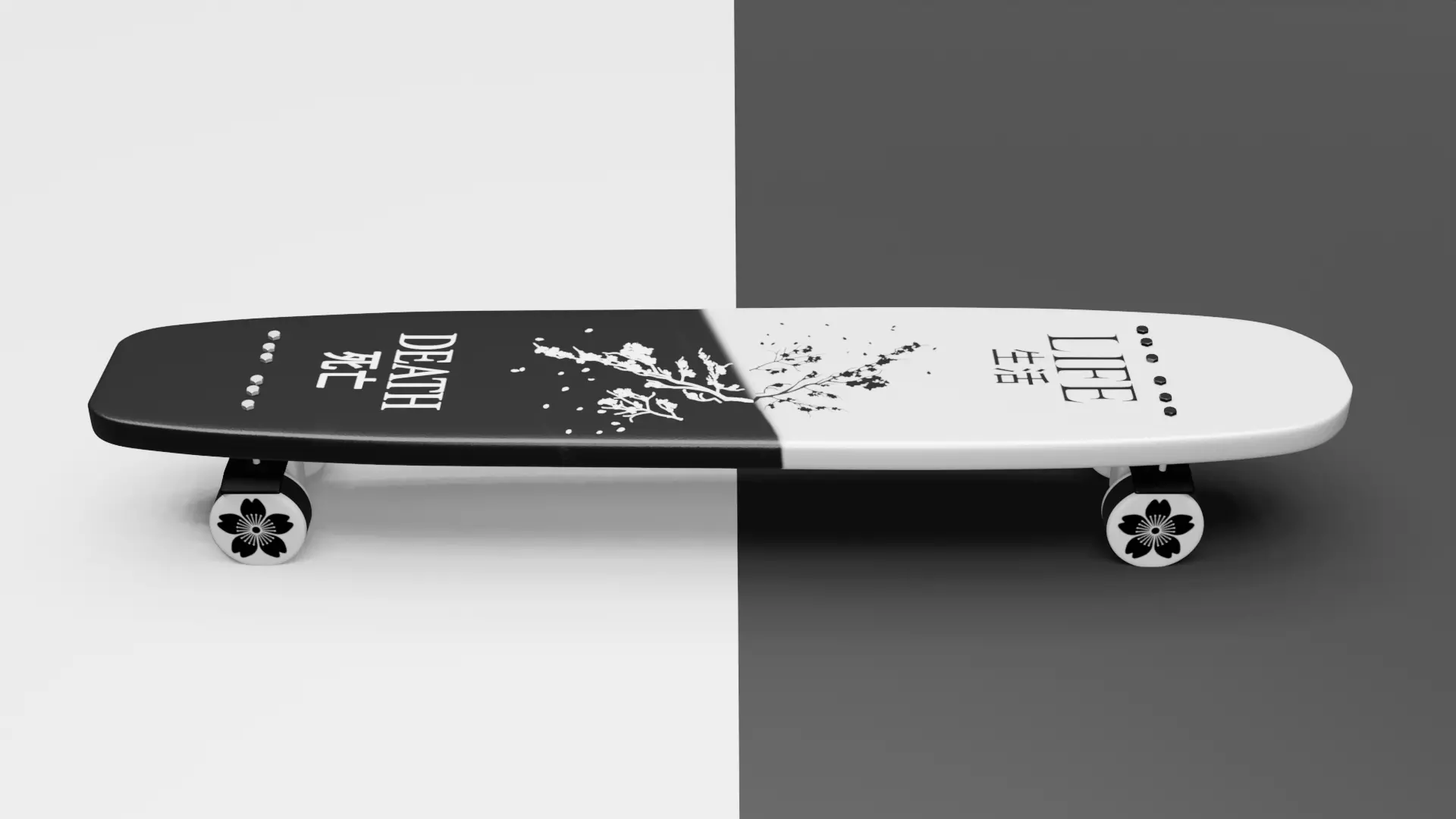 skateboard of peace Free low-poly 3D model