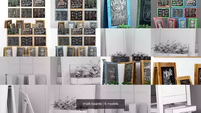 chalk boards 3D Model Collection