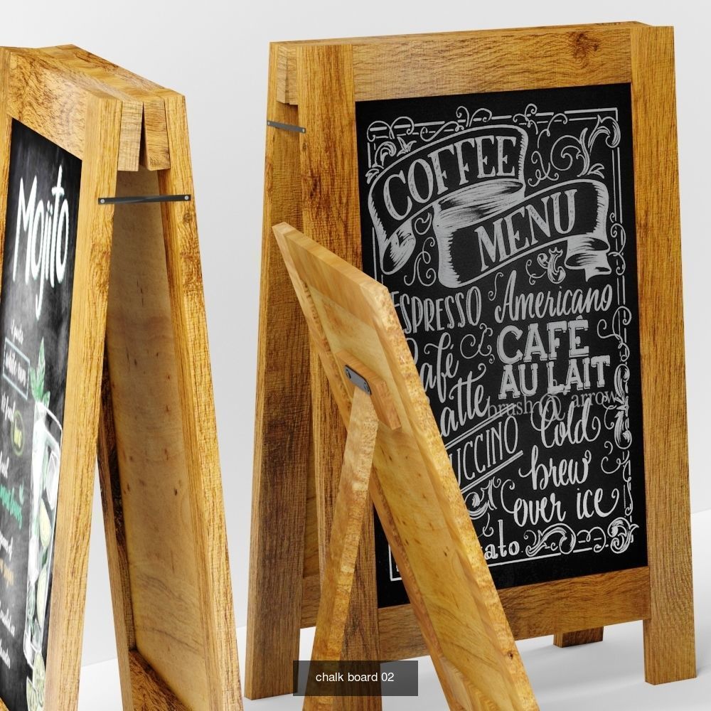 chalk boards 3D Model Collection_1