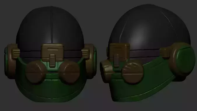 helmet high poly sculpt 3d printable ver 7 3D model