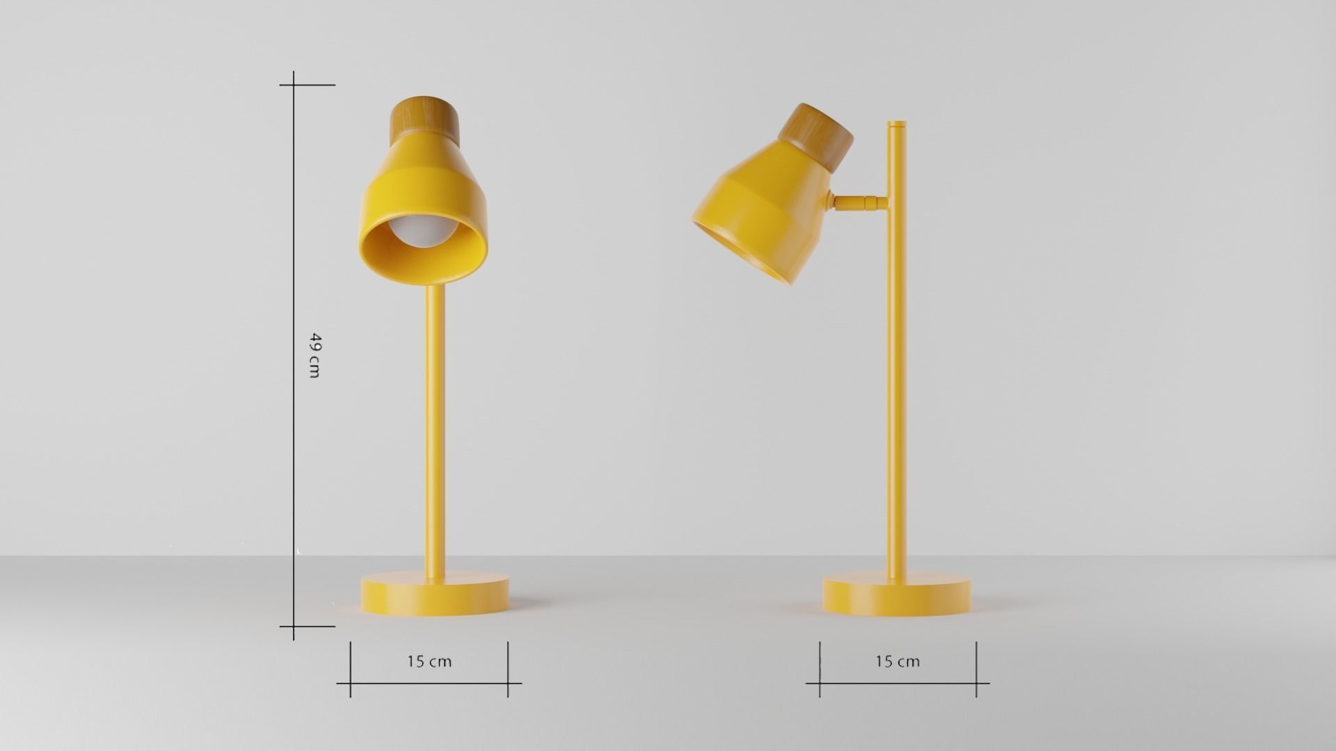 Albert Table Light 3D model in three colours 3D model_4