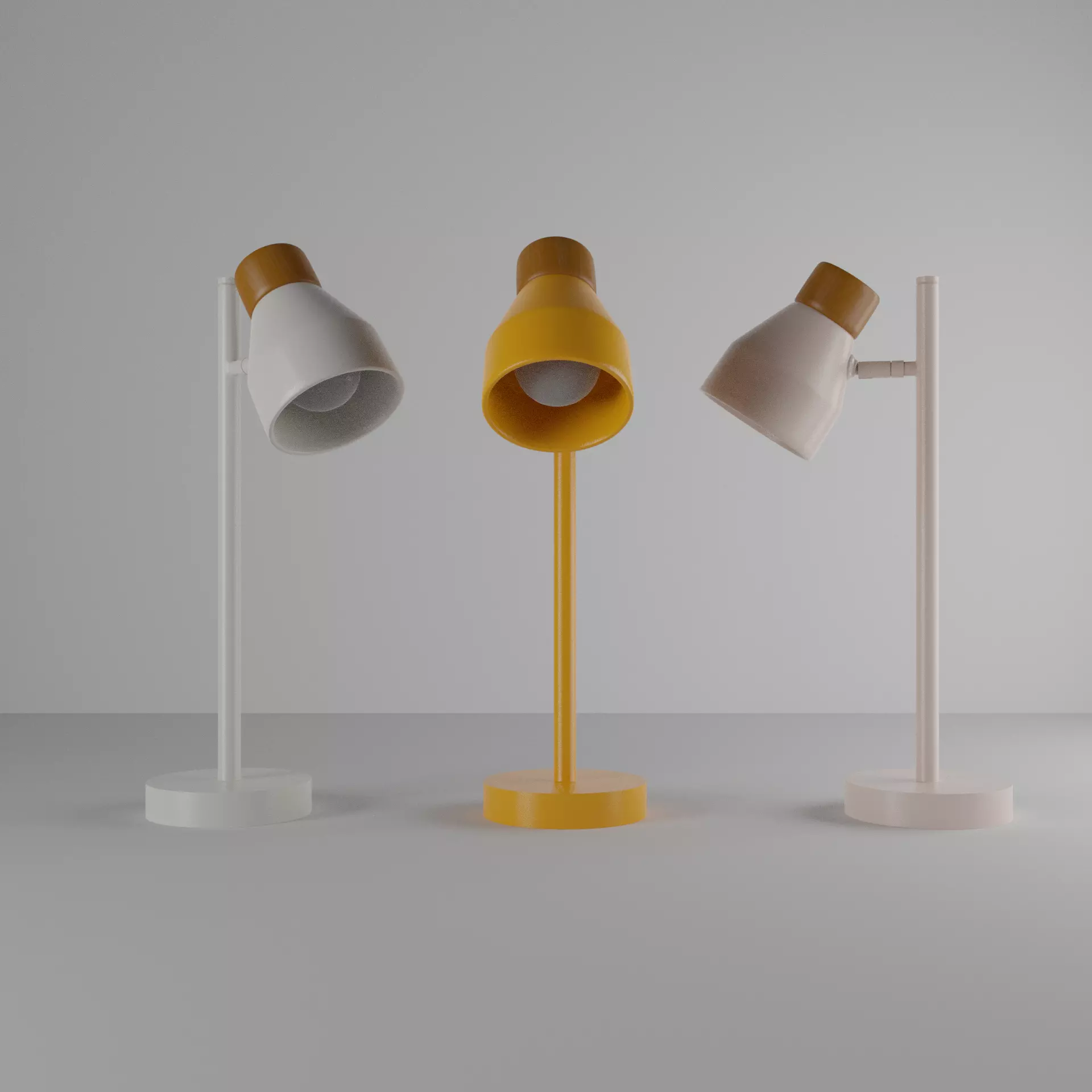 Albert Table Light 3D model in three colours 3D model_0