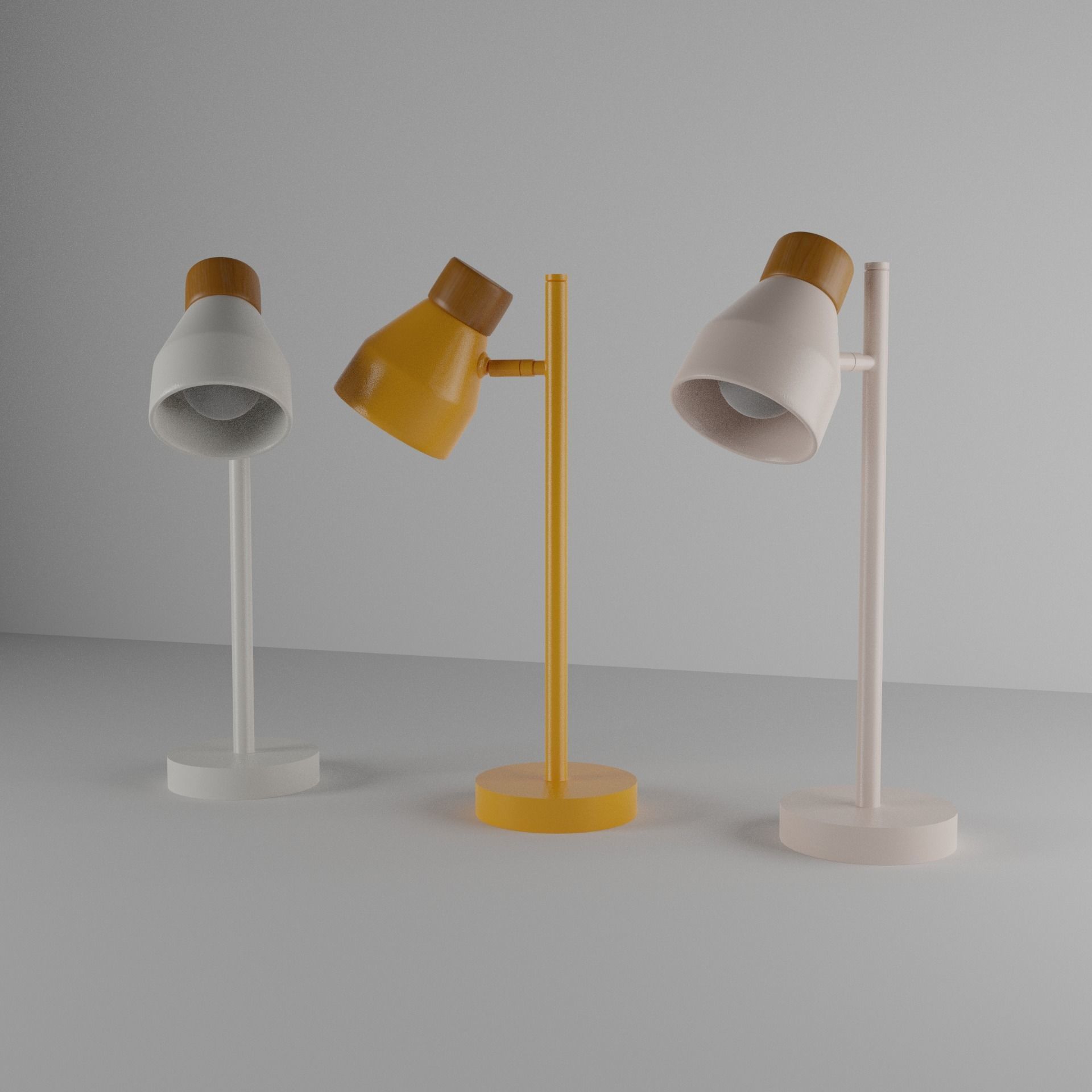 Albert Table Light 3D model in three colours 3D model_7