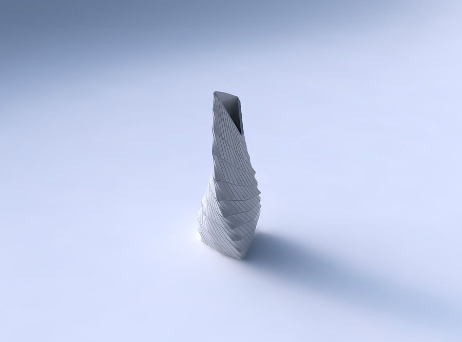 Vase twist puffy tipped triangle with distorted and twisted g... 3D print model_3