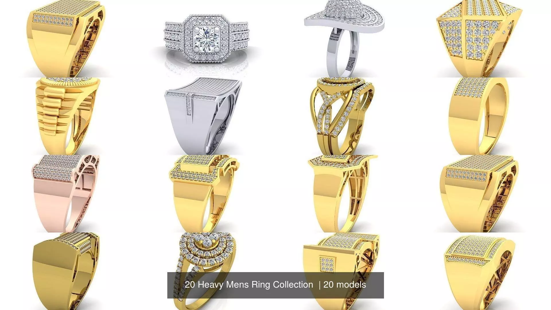 20 Heavy Mens Ring Collection _0