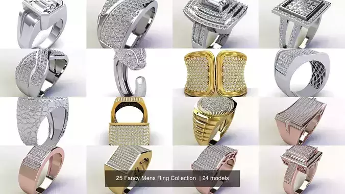 25 Fancy Mens Ring Collection  