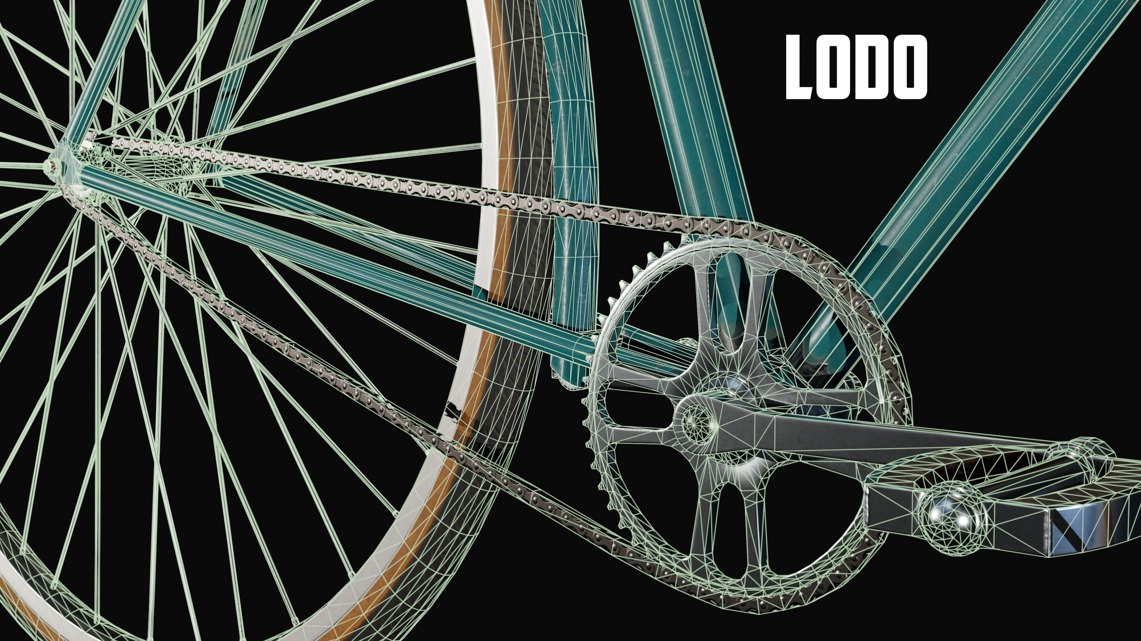 Bicycle Vintage - PBR Game Ready Low-poly 3D model_11