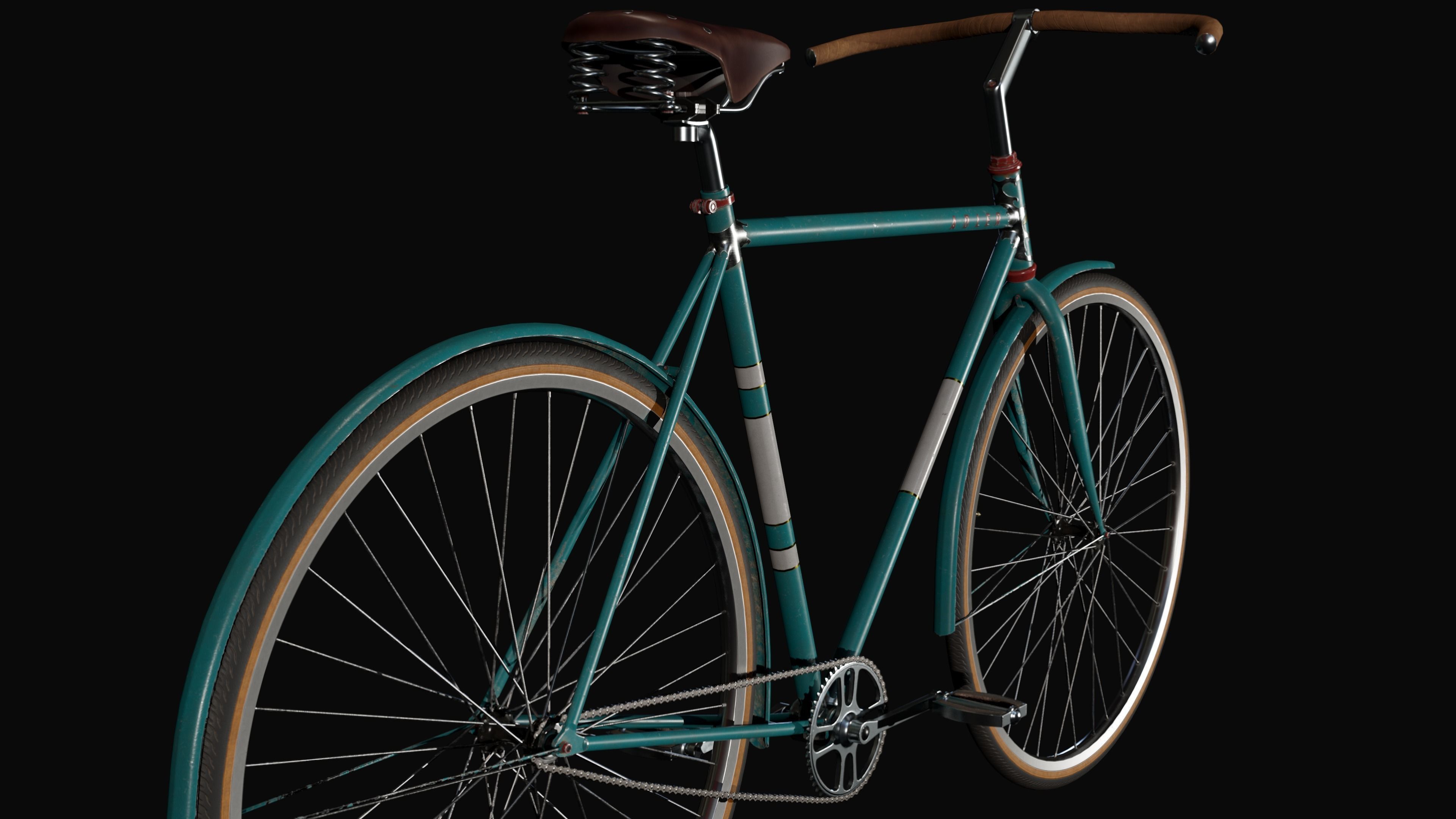 Bicycle Vintage - PBR Game Ready Low-poly 3D model_5