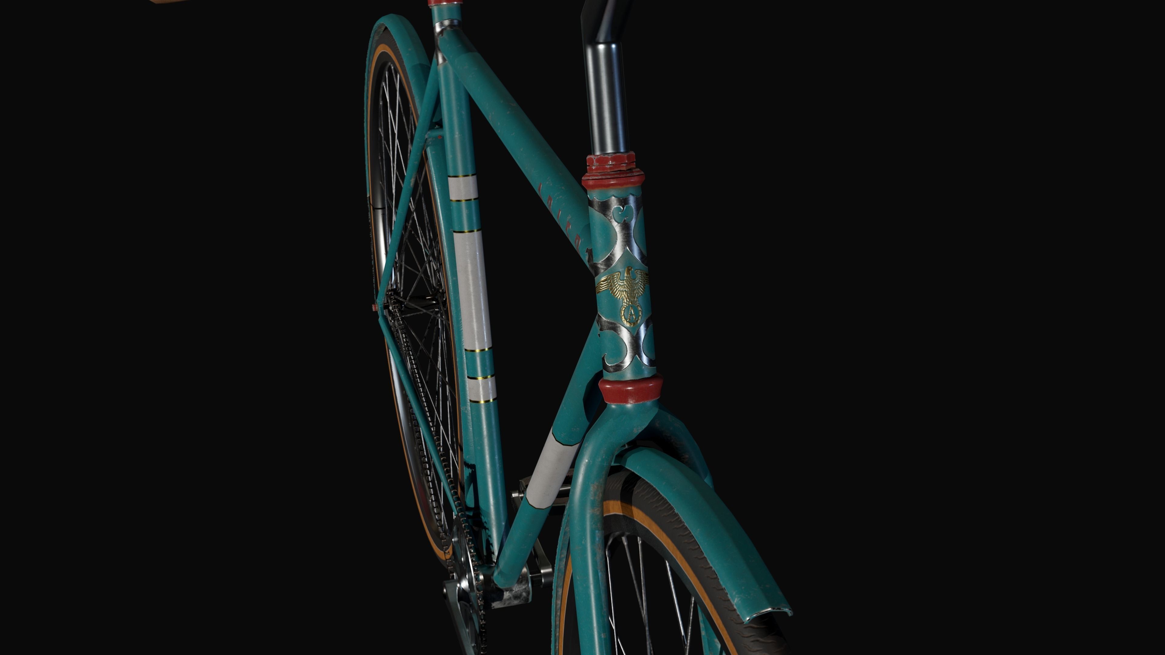 Bicycle Vintage - PBR Game Ready Low-poly 3D model_8