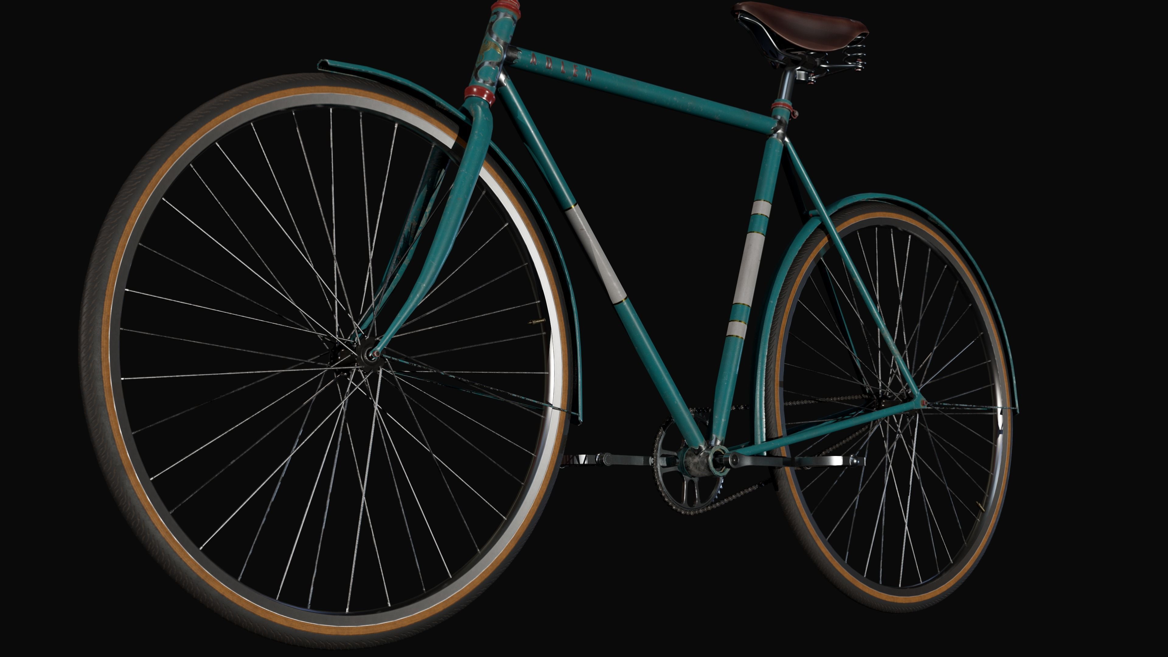 Bicycle Vintage - PBR Game Ready Low-poly 3D model_4