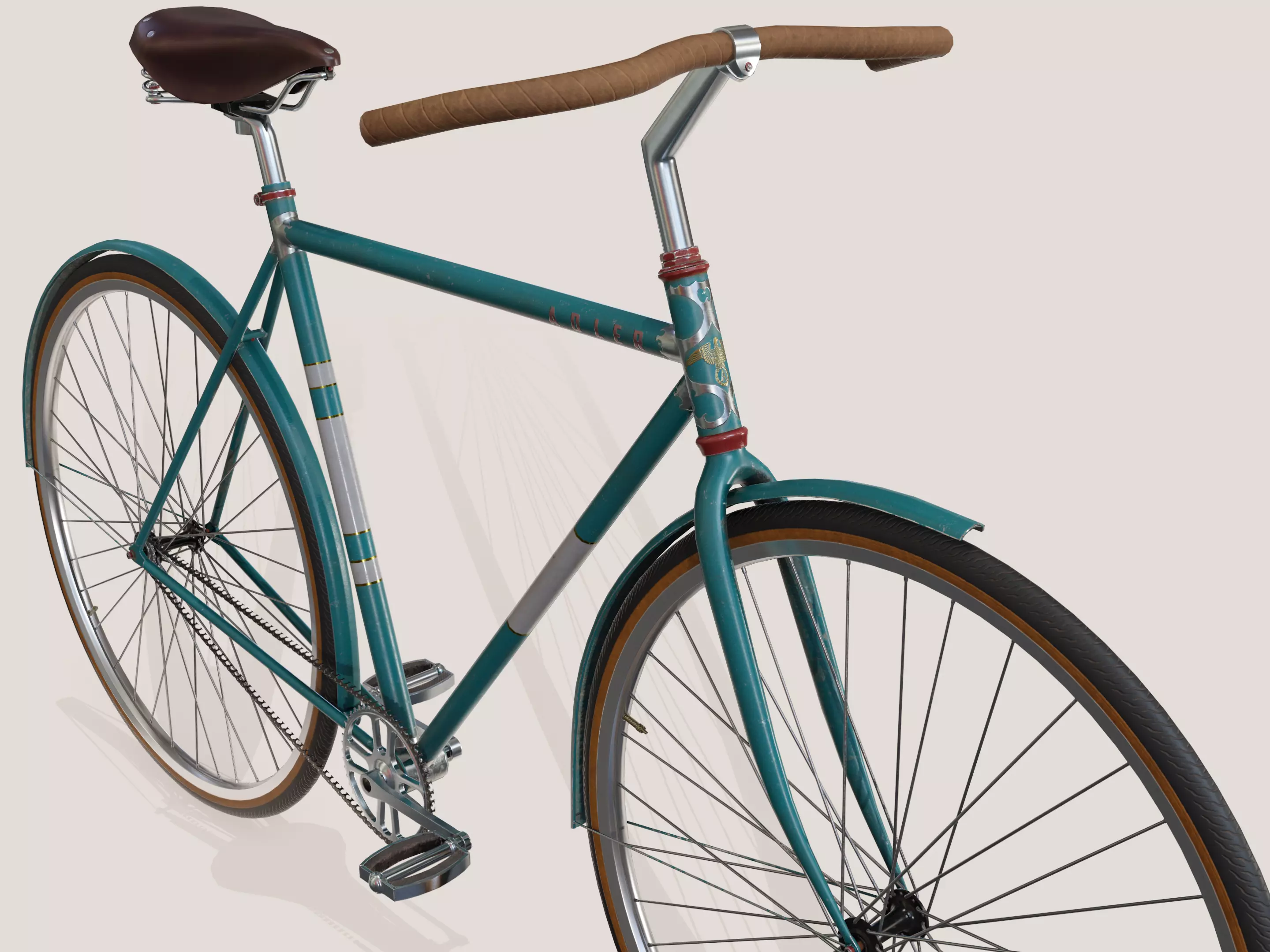 Bicycle Vintage - PBR Game Ready Low-poly 3D model_0