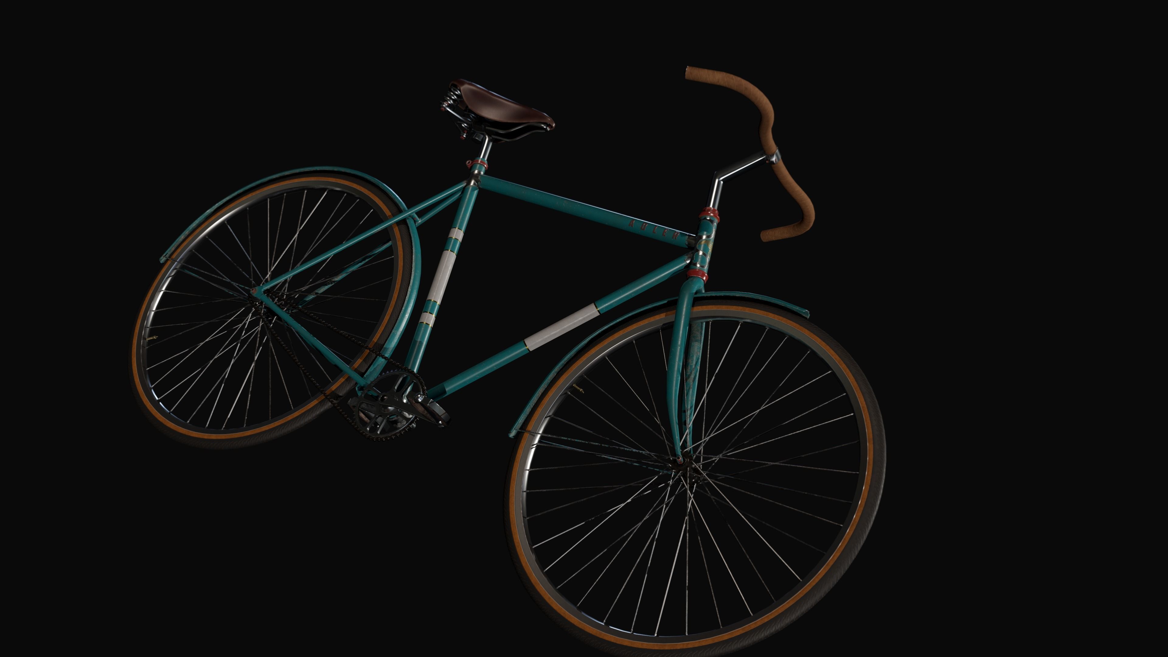 Bicycle Vintage - PBR Game Ready Low-poly 3D model_15