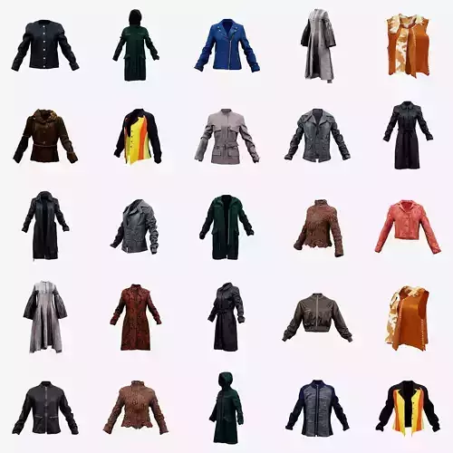 18 Jackets and Coats Low-poly 3D model