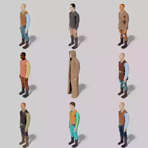 Sci-Fi Character Collection- rigged and animated Low-poly 3D model Sci-Fi Character Collection- rigged and animated Low-poly 3D model