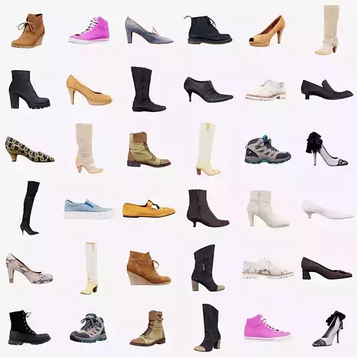 26 Footwear Low-poly 3D model