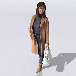 Marina woman wearing coat and carrying bag