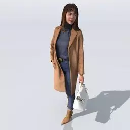 Marina woman wearing coat and carrying bag Free 3D model