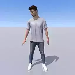 Manuel man in jeans and t shirt Free 3D model