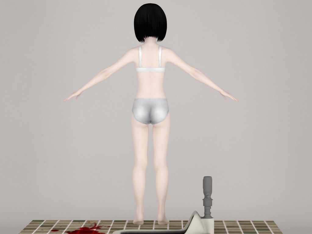  T pose nonrigged model of Hanako-san  3D model_13