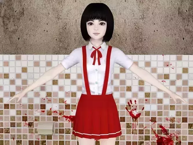  T pose nonrigged model of Hanako-san  3D model