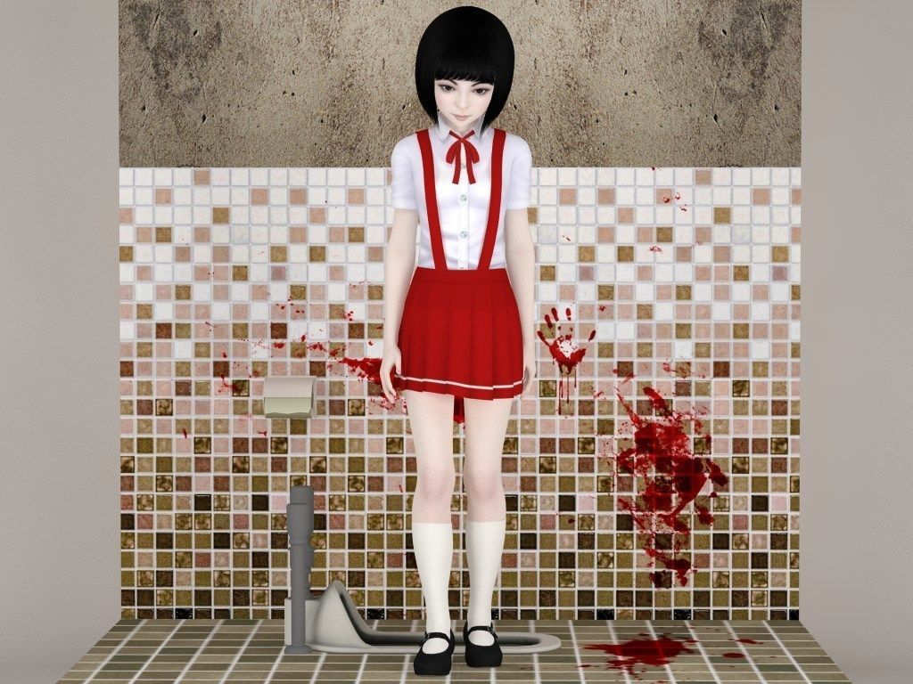 T pose rigged model of Hanako-san 3D model_1