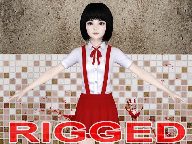 T pose rigged model of Hanako-san 3D model