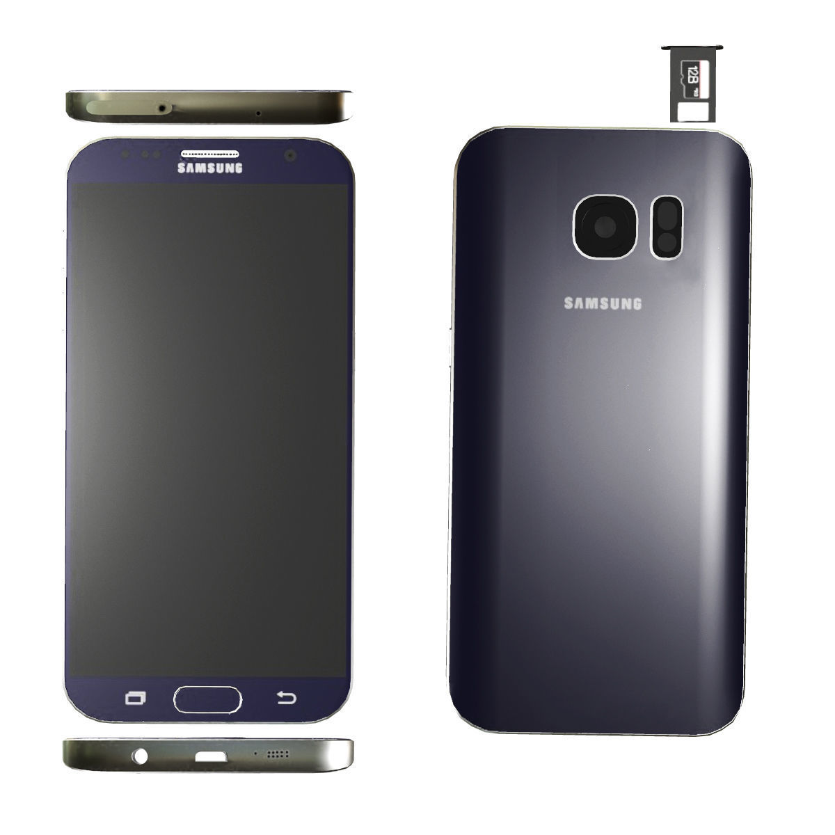 Kagwerks Galaxy S7 Kit Low Poly PBR 3d model Low-poly 3D model_4