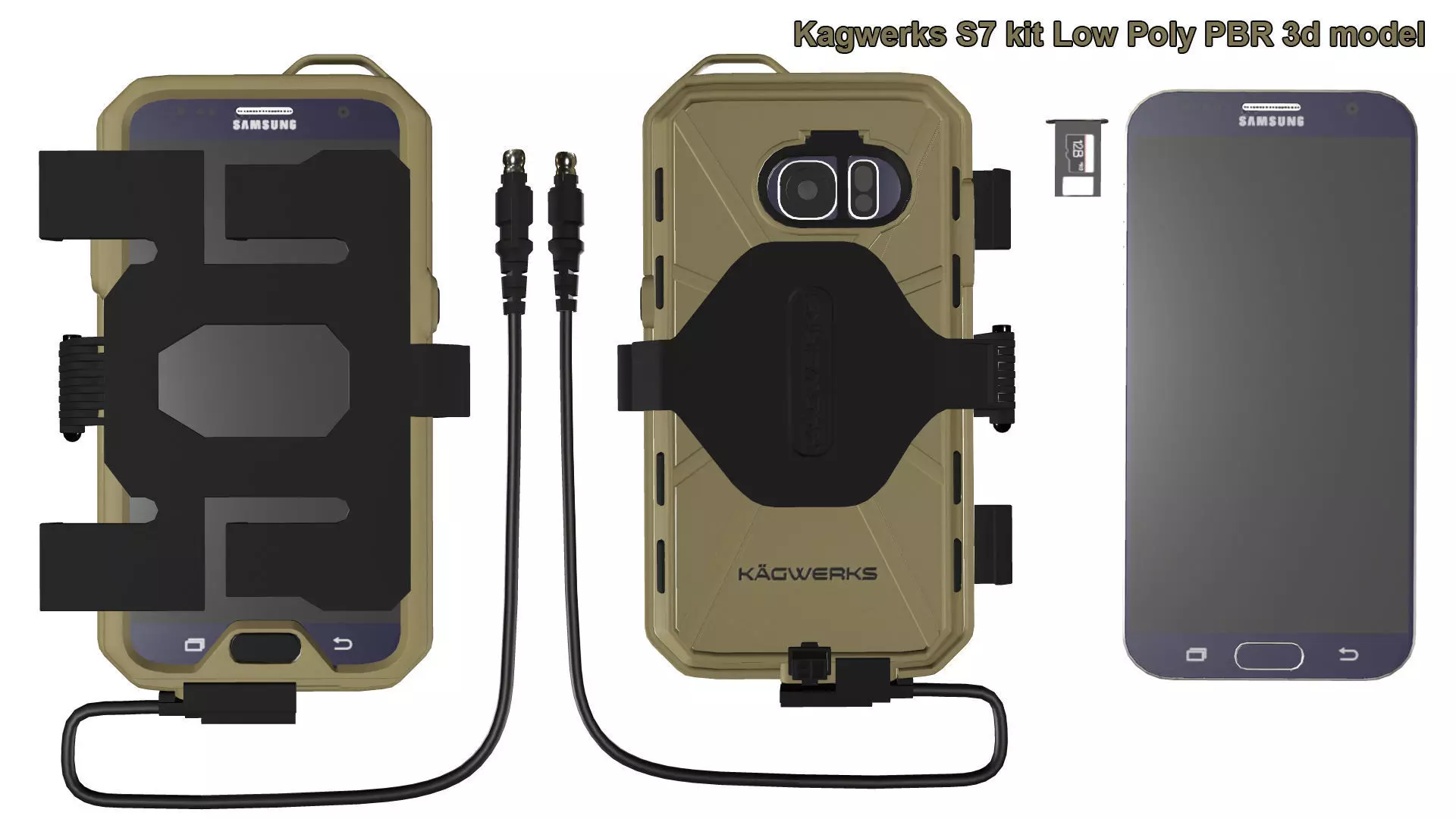 Kagwerks Galaxy S7 Kit Low Poly PBR 3d model Low-poly 3D model_0