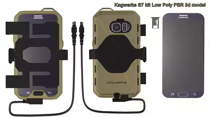 Kagwerks Galaxy S7 Kit Low Poly PBR 3d model  Low-poly 3D model