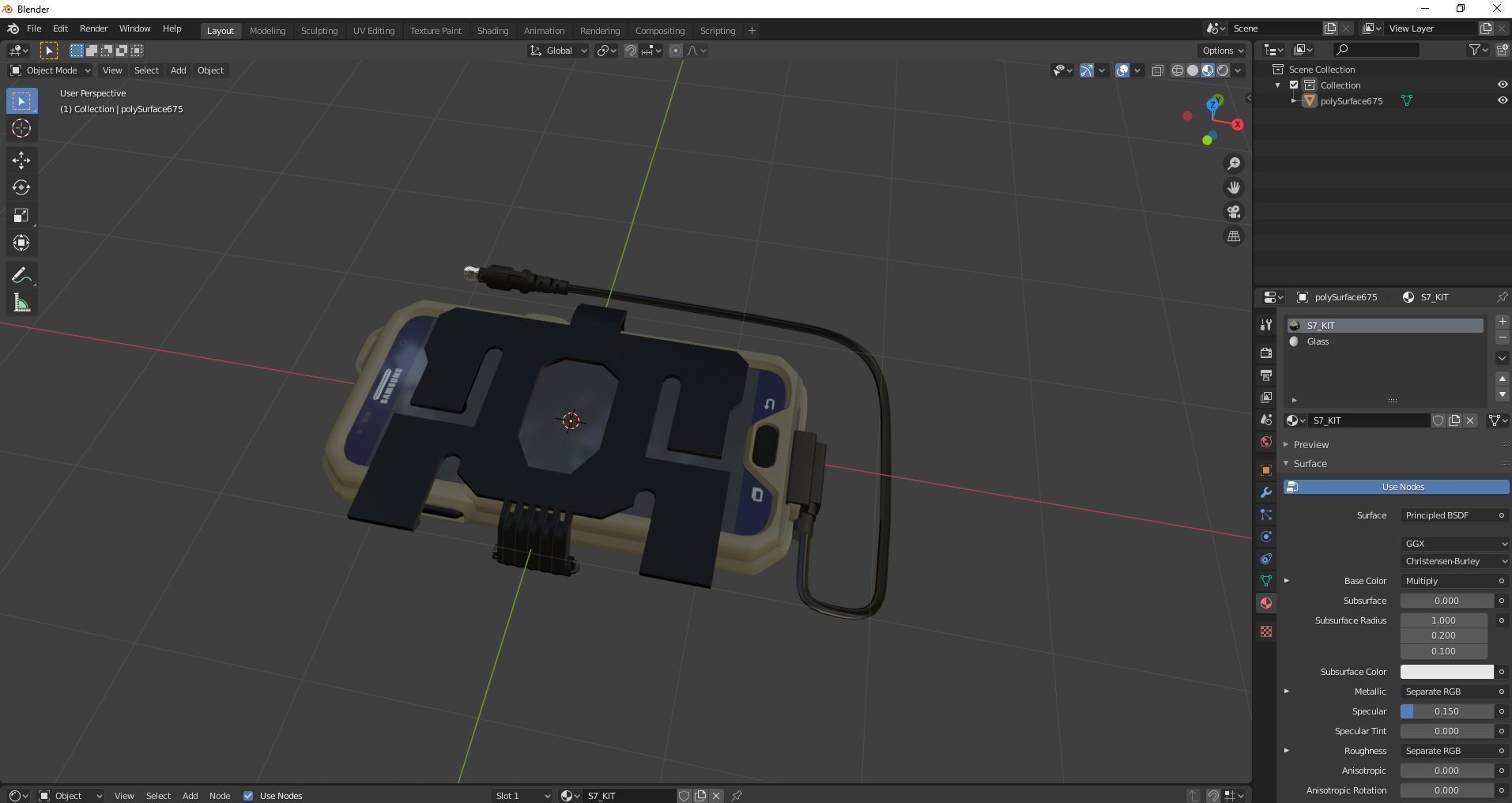 Kagwerks Galaxy S7 Kit Low Poly PBR 3d model Low-poly 3D model_20