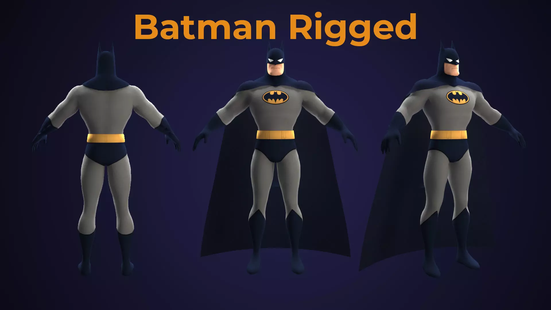 Batman Animated Series Rigged Low-poly 3D model_0