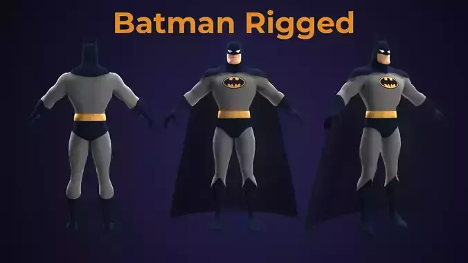 Batman Animated Series Rigged Low-poly 3D model