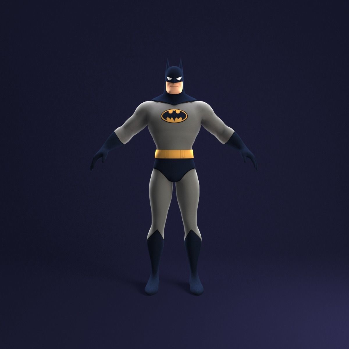 Batman Animated Series Rigged Low-poly 3D model_6