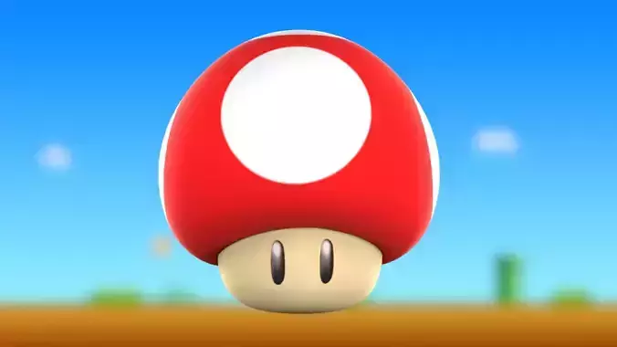 Mario Mushroom Low-poly 3D model