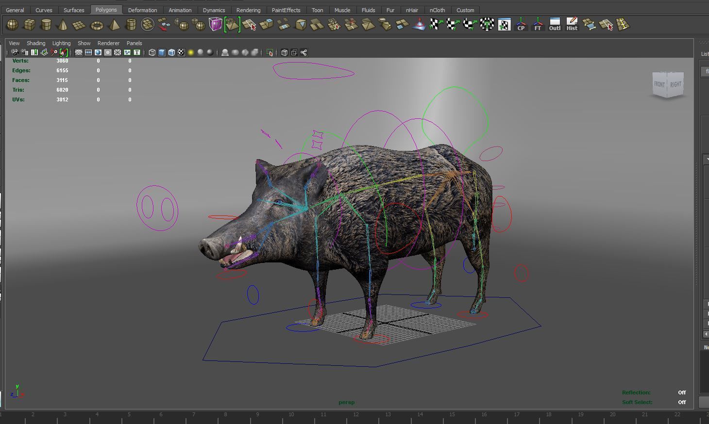 3D Wild Boar Rigged and Animated  Low-poly 3D model_12
