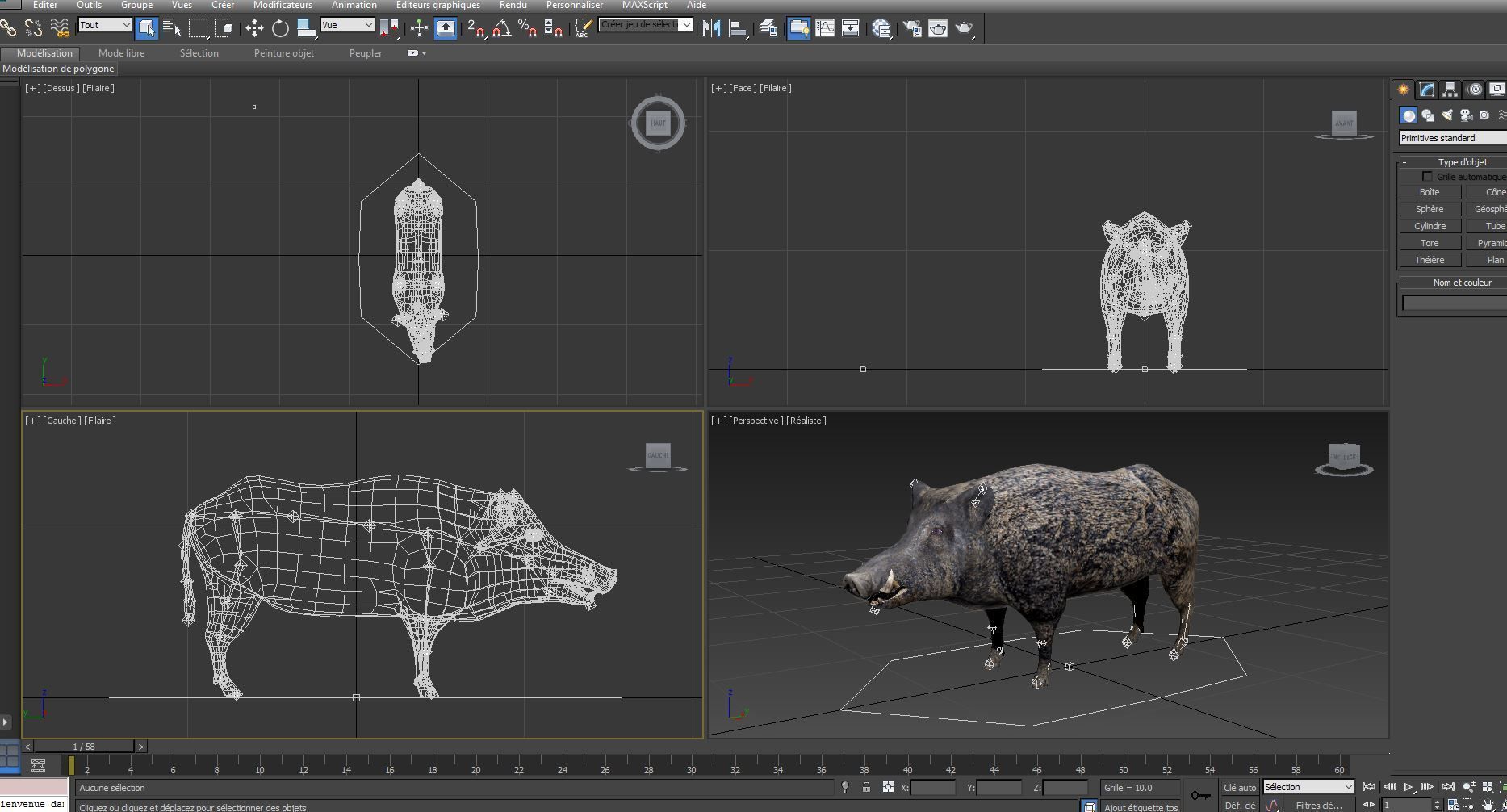 3D Wild Boar Rigged and Animated  Low-poly 3D model_14