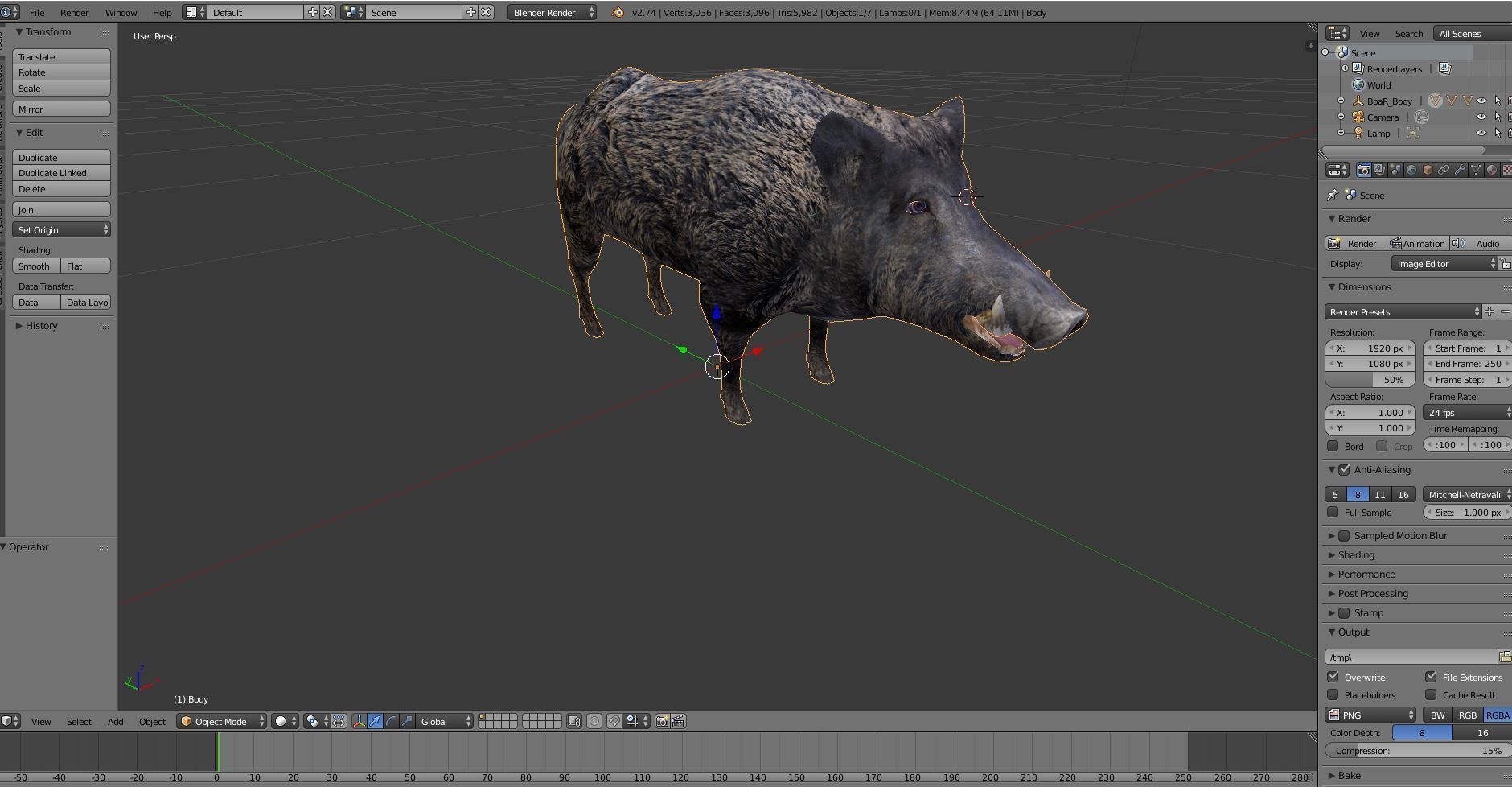 3D Wild Boar Rigged and Animated  Low-poly 3D model_13