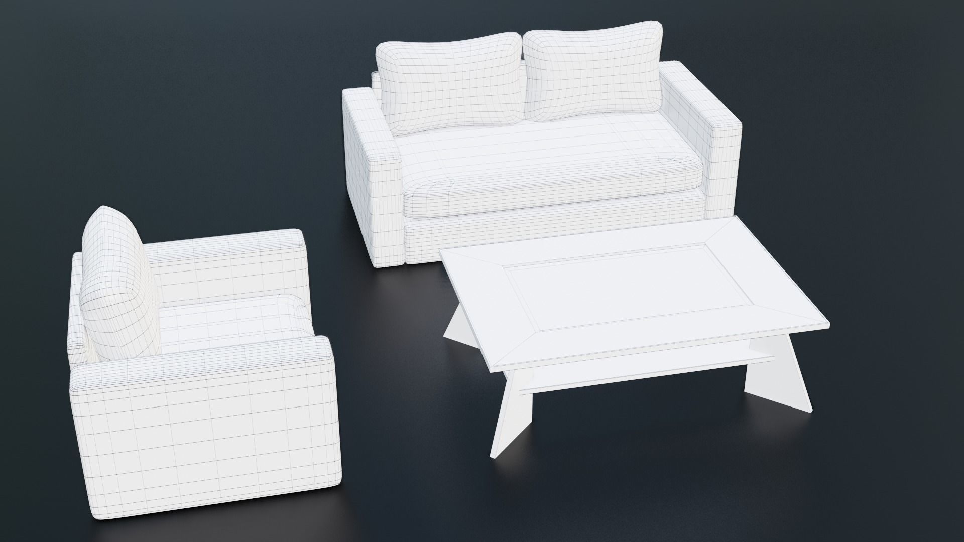 Furniture Pack Low-poly 3D model_27