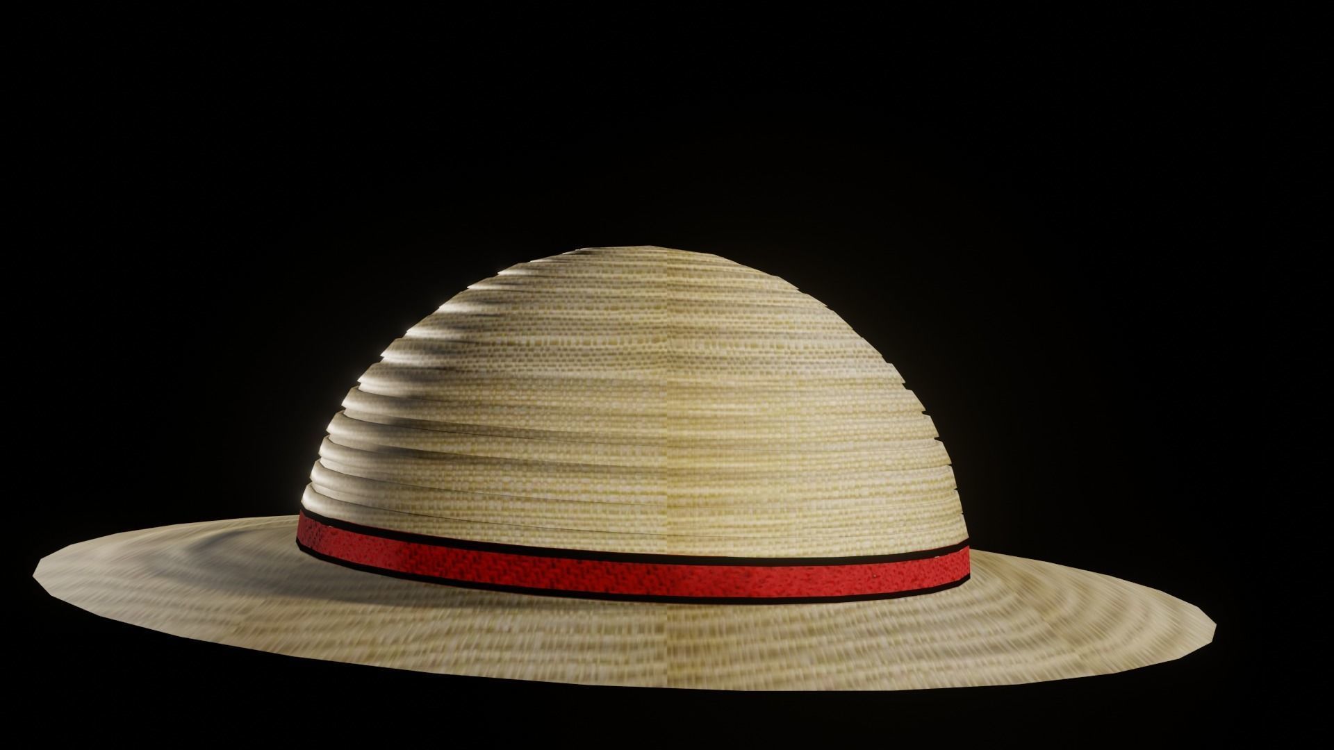 strawhat luffy hat mugiwara modeling and texturing 3D model_6