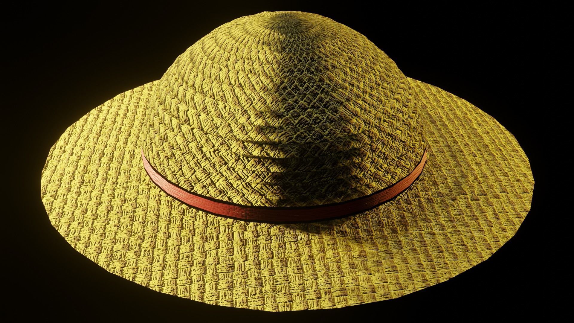 strawhat luffy hat mugiwara modeling and texturing 3D model_4