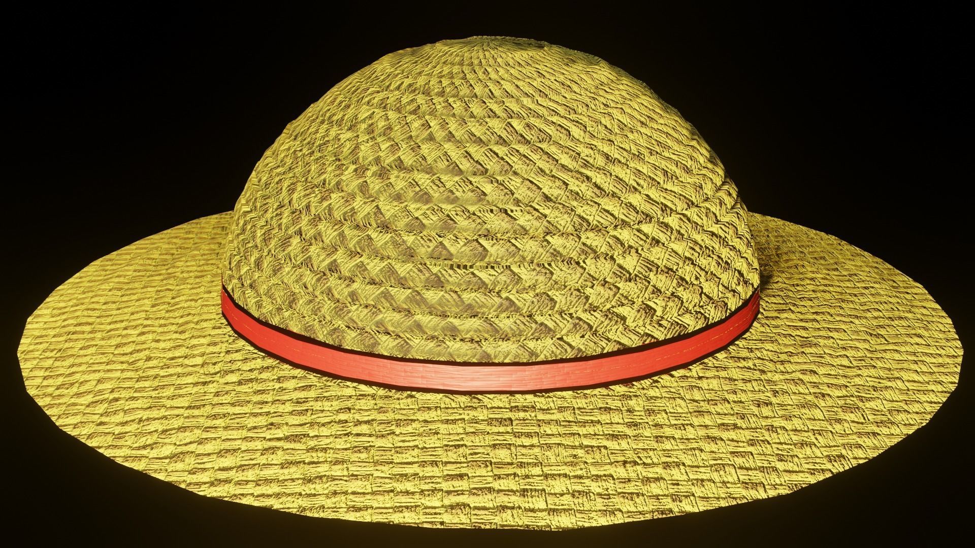 strawhat luffy hat mugiwara modeling and texturing 3D model_3