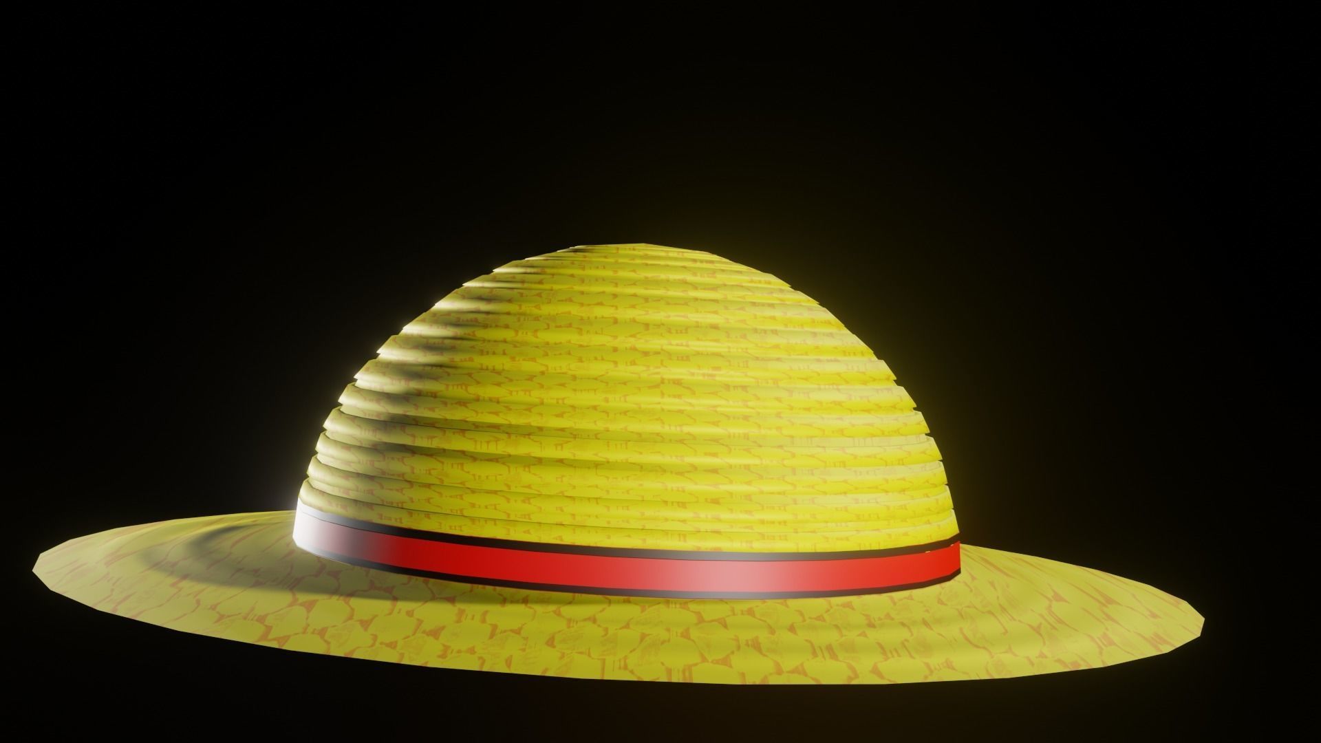 strawhat luffy hat mugiwara modeling and texturing 3D model_5