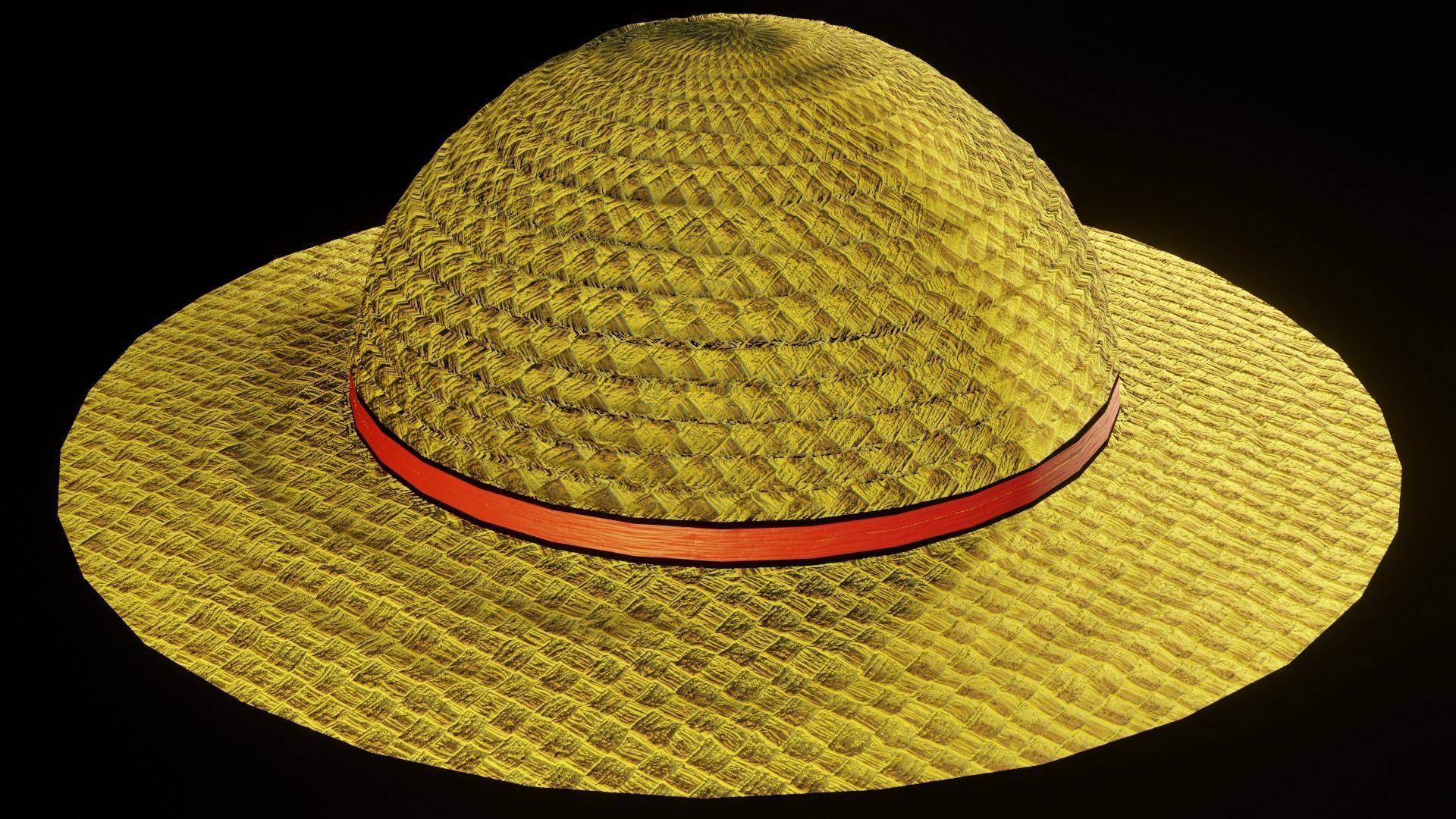 strawhat luffy hat mugiwara modeling and texturing 3D model_2
