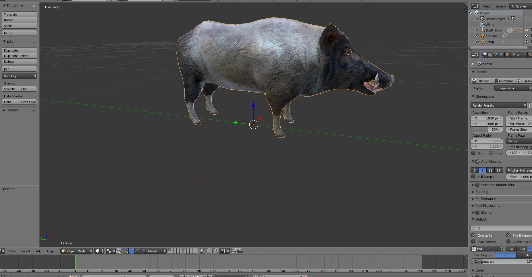 Wild Boar Rigged and Animated 3D Models Low-poly 3D model_11