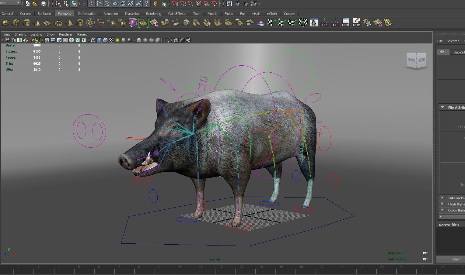 Wild Boar Rigged and Animated 3D Models Low-poly 3D model_10