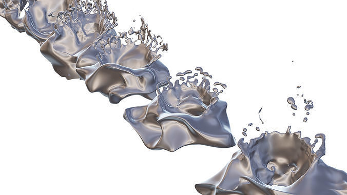 Water splash pack - blender - adobe dimension - png resources 3D model 3