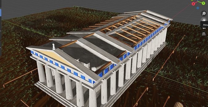 Paestum Nettuno Temple reconstruction 3D model