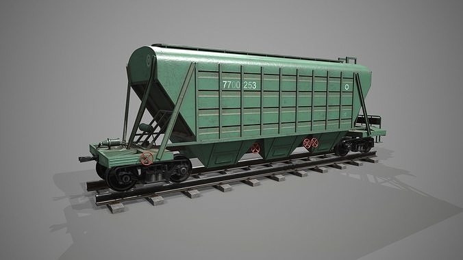 Hopper car Low-poly 3D model